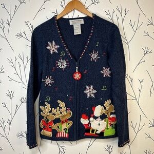 Vintage Tiara International Holiday Cardigan